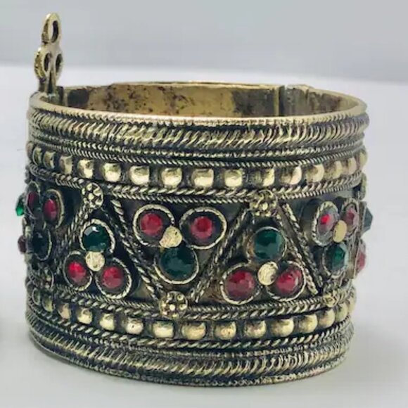 Afghan Vintage Handcuffs Bracelet, Single Cuff, Boho Style, Boho Jewelry - Picture 5 of 7